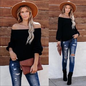 Vici off shoulder balloon sleeve sweater NWOT